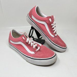 VANS Pink Shoes Sneakers Canvas Suede Lace Up Low Top Size Mens 6 Womens 7.5